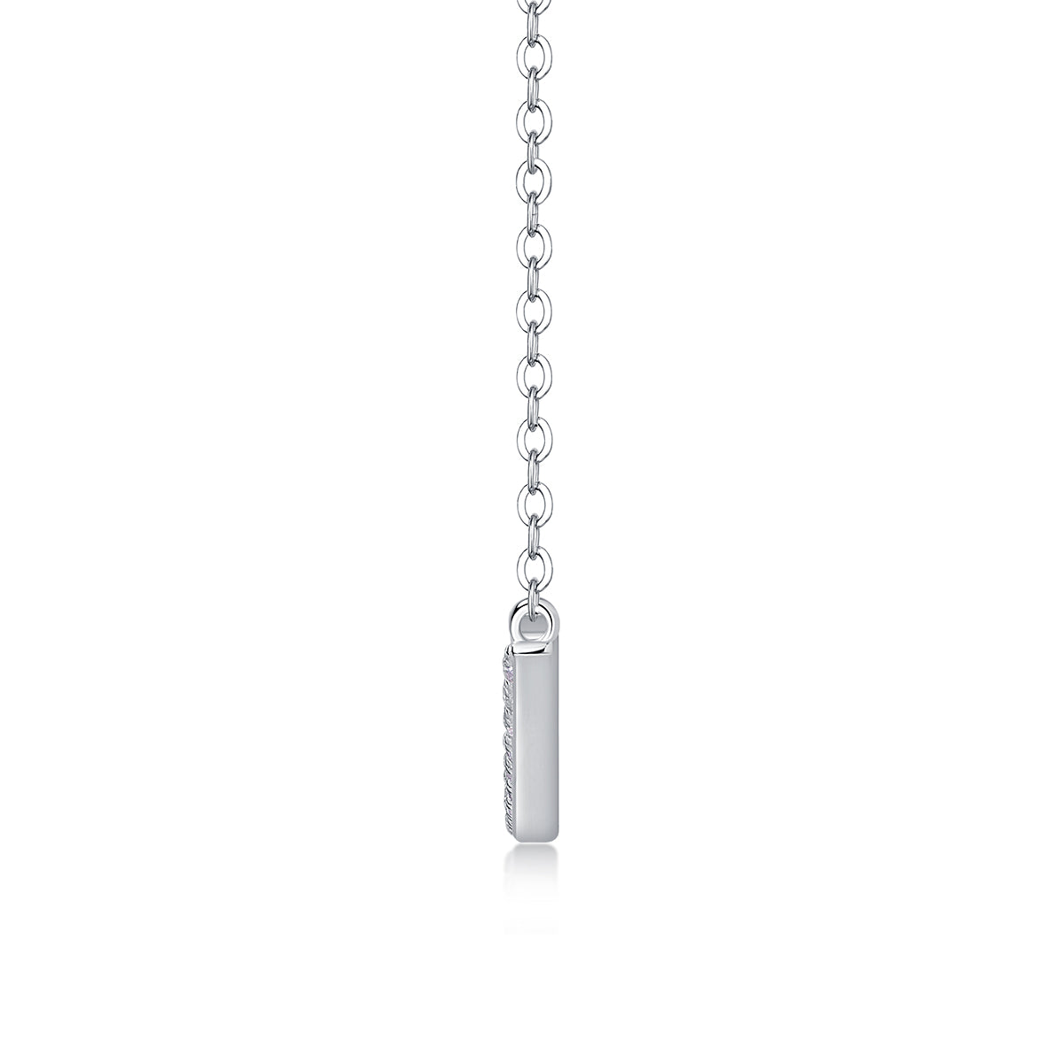 1Joy S925 Sterling Silver Moissanite Pendant Necklace Elegant Curved Bar Design