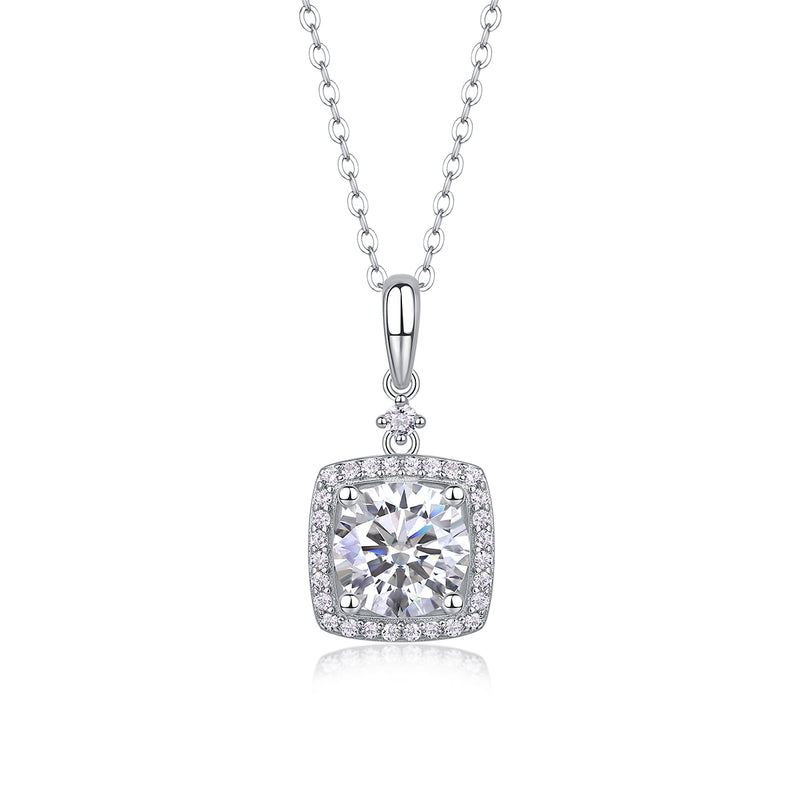 1Innocence 2-Carat Moissanite Pendant Necklace in S925 Sterling Silver Modern Elegant - 6