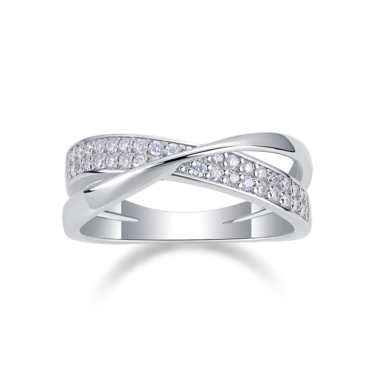 S925 Silver Moissanite Wrap Around Ring Luxury Fashion Jewelry