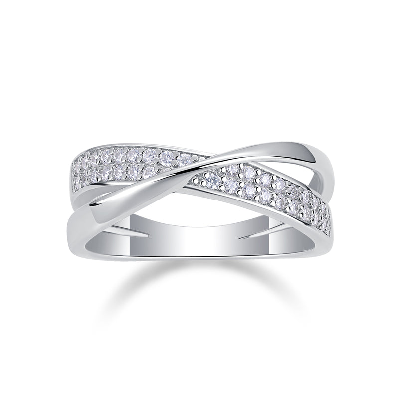 S925 Silver Moissanite Wrap Around Ring Modern Elegant Fine Jewelry - 2