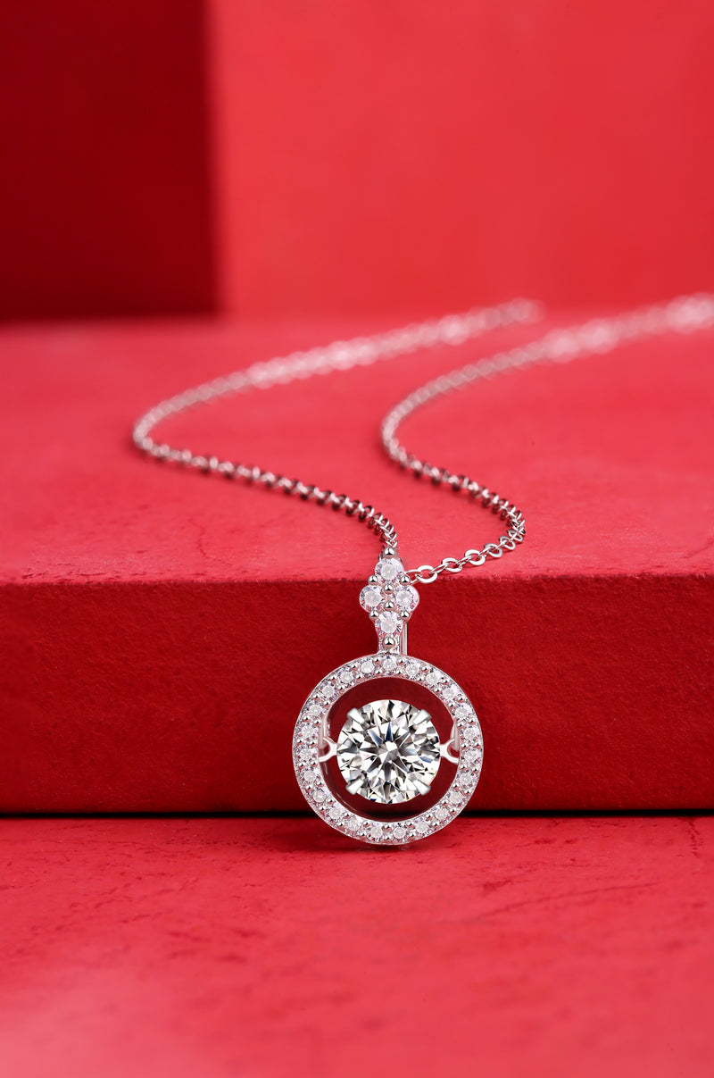 1-Carat Moissanite Sterling Silver Pendant Necklace with Platinum Plating - 4
