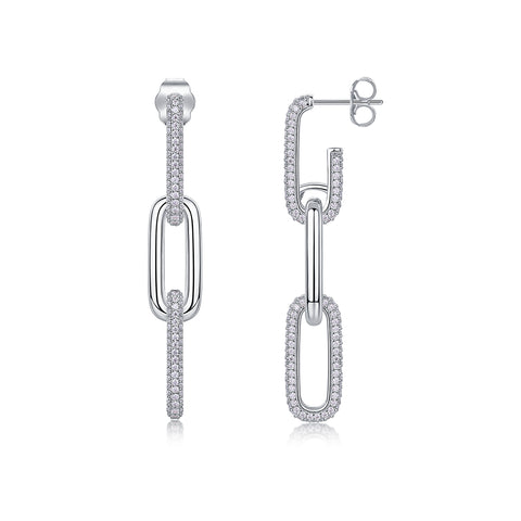 1Chain Luxury Moissanite Sterling Silver Stud Earrings Modern Elegant Design
