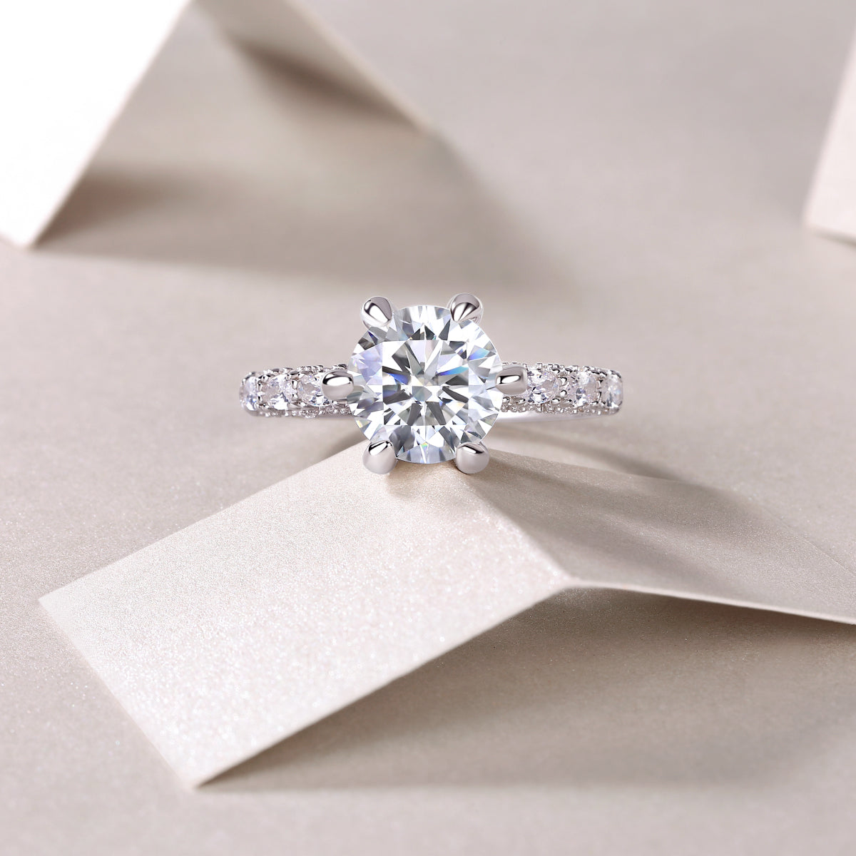 1Lady Luck Moissanite Silver Ring Luxury Fashion Jewelry