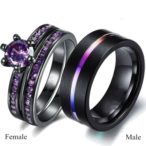 Bold Purple Fashion Ring with Geometric Design