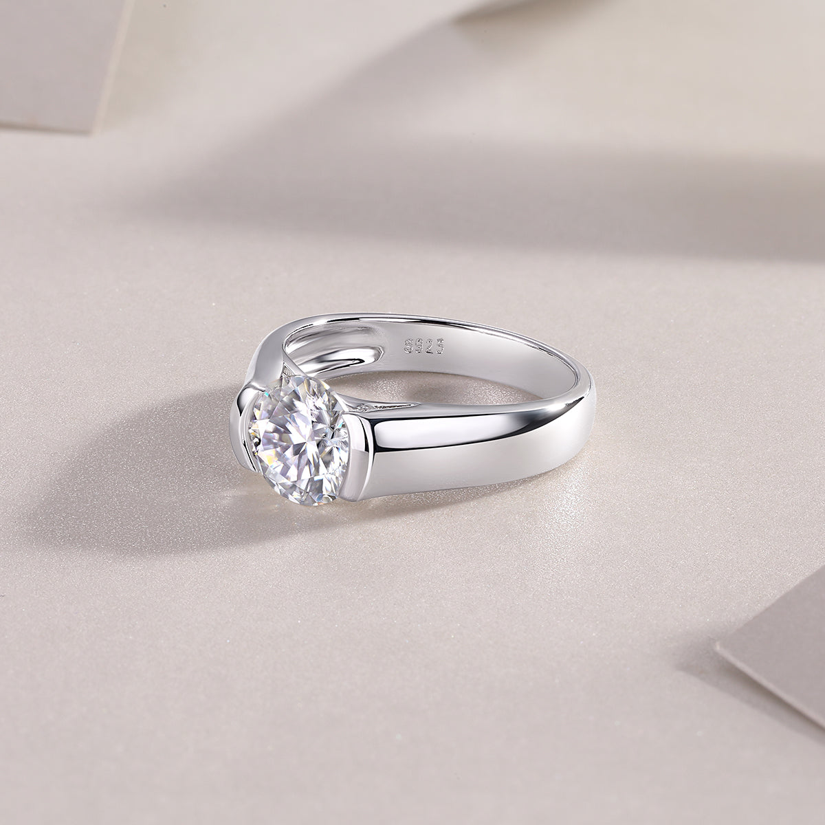 Luxury 2 Carat Moissanite Silver Wedding Ring S925