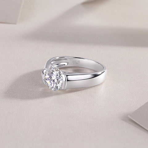 Luxury 2 Carat Moissanite Silver Wedding Ring S925