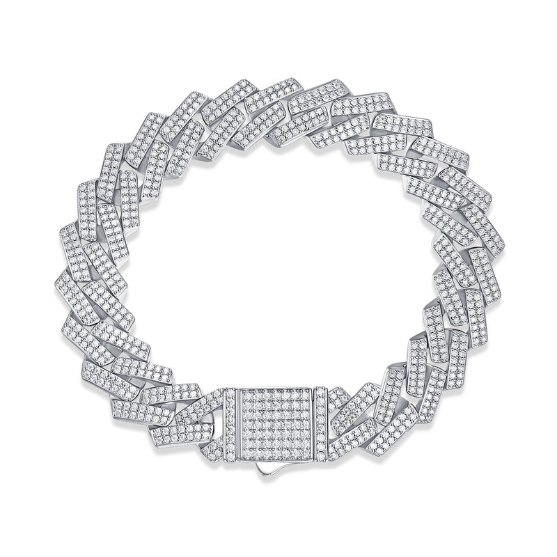 S925 Silver Moissanite Double Link Luxury Bracelet Elegant Modern Design - 3