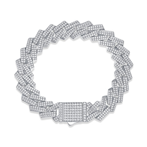 S925 Silver Moissanite Luxury Bracelet Elegant Double Link Design