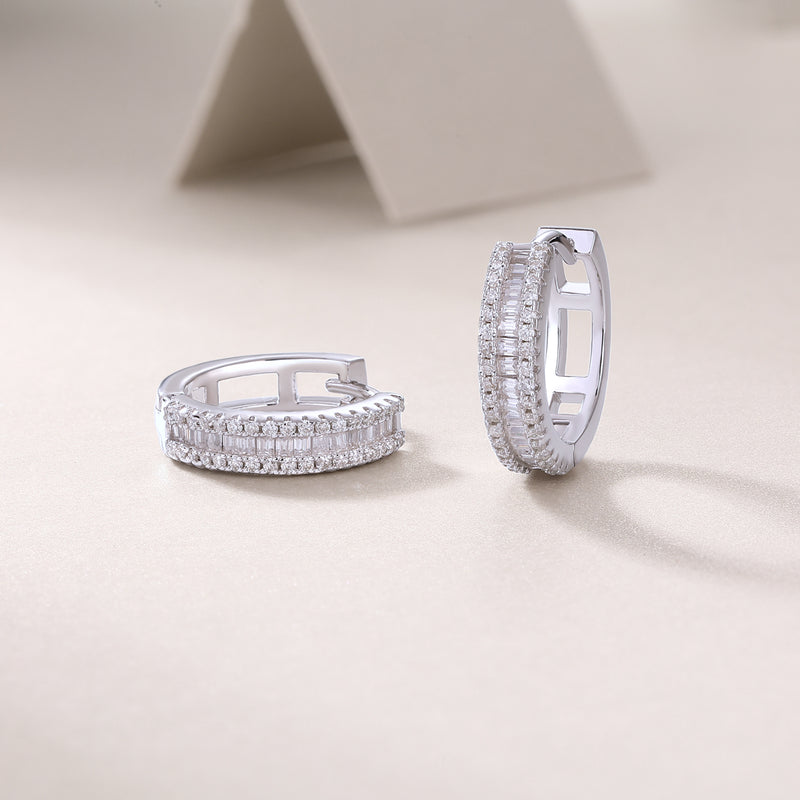 S925 Silver Moissanite Stud Earrings Woven Light Luxury Design - 3