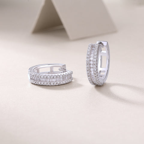 S925 Silver Moissanite Stud Earrings Woven Light Luxury Design