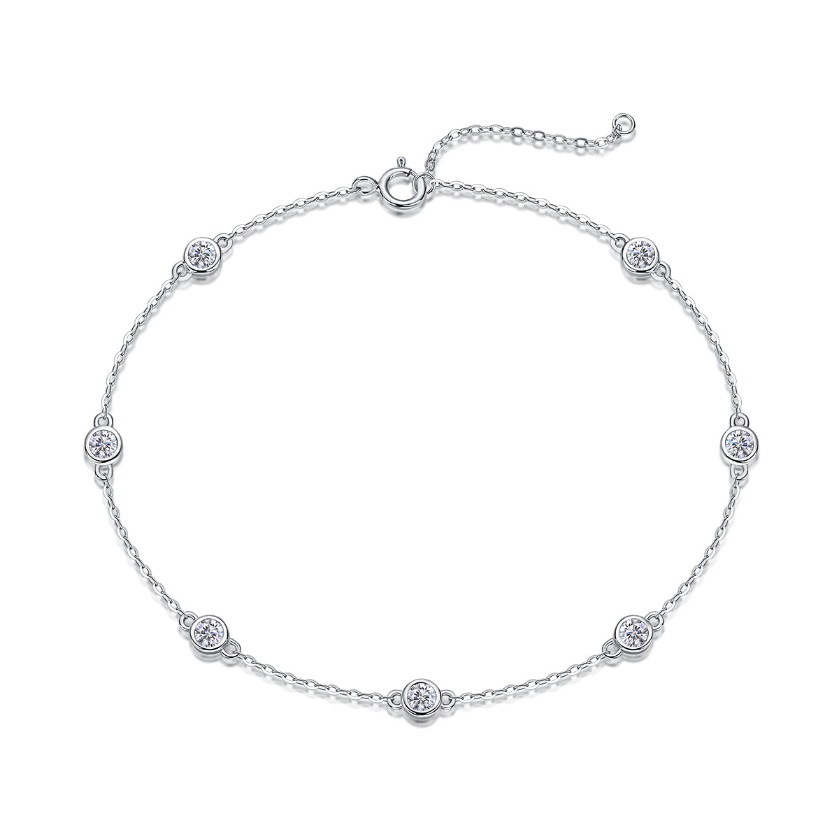 S925 Silver Moissanite Bracelet Luxury Fashion Delicate Chain