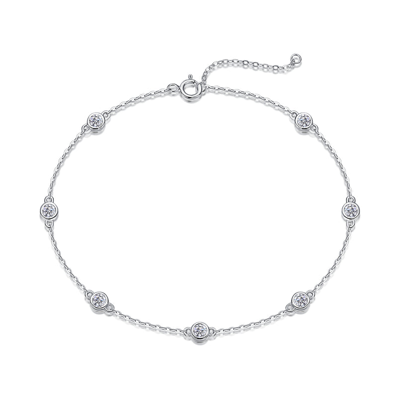 S925 Silver Moissanite Bracelet Luxury Fashion Delicate Chain - 3
