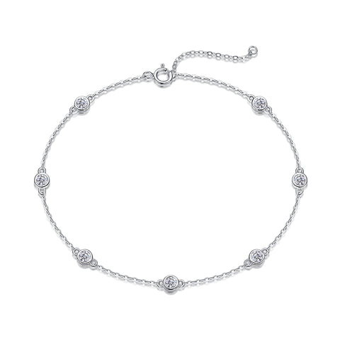 S925 Silver Moissanite Bracelet Luxury Fashion Delicate Chain