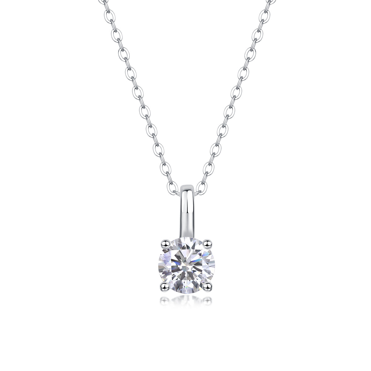 Elegant 1-Carat Moissanite Pendant Necklace in S925 Silver