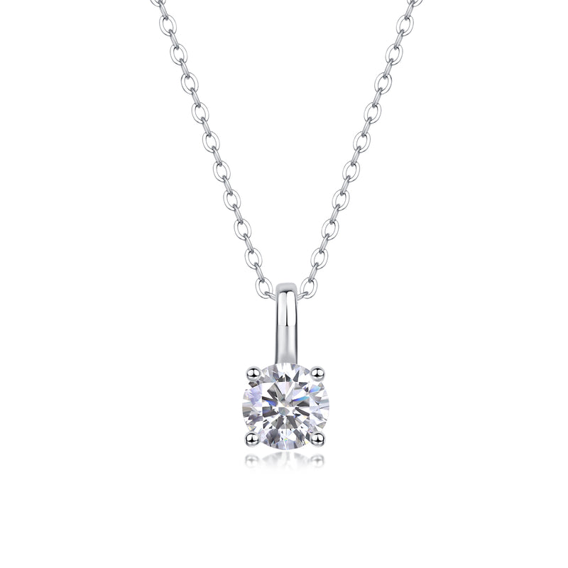 Elegant 1-Carat Moissanite Pendant Necklace in S925 Silver - 4