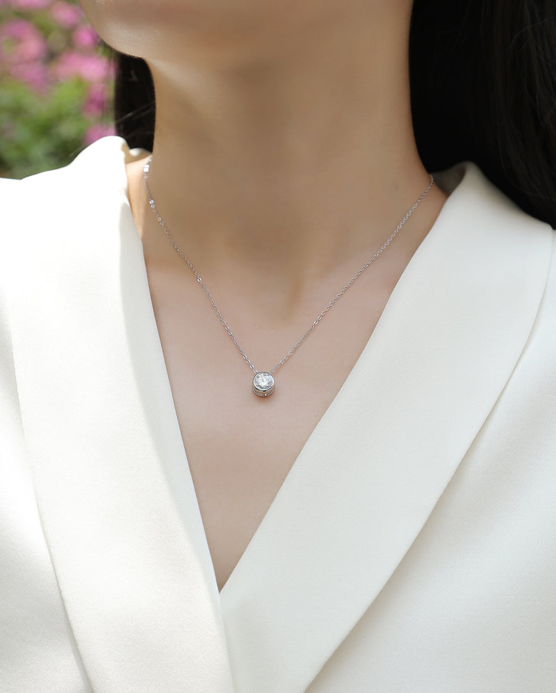 1Purity 1-Carat Moissanite Pendant Necklace in S925 Sterling Silver - Modern & Elegant Fine Jewelry - 5
