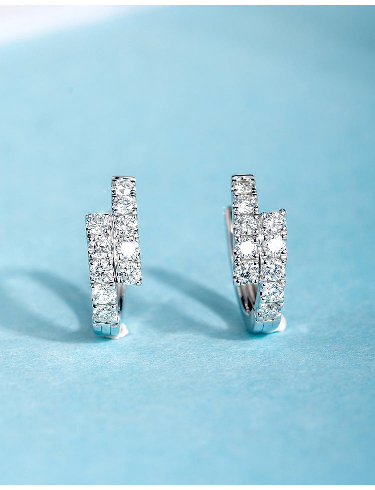 Small Copper Ear Clip Earrings with White Gold Finish for Women