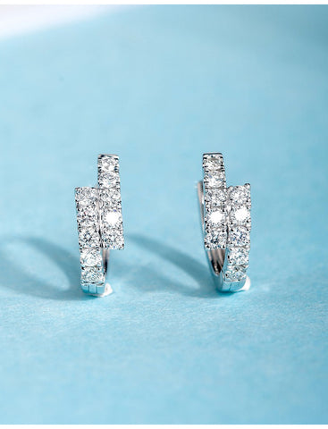 Small Copper Ear Clip Earrings with White Gold Finish for Women