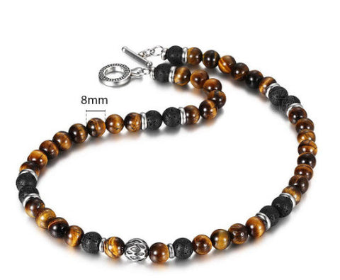 Tiger Eye Stone 108-Bead Lotus Bracelet Necklace