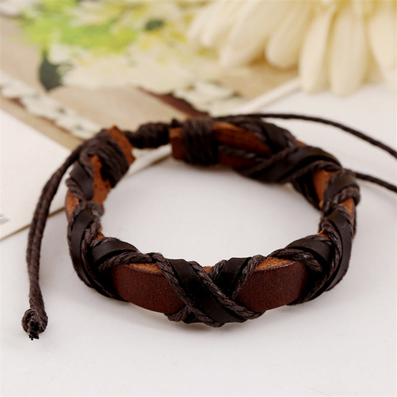 Asgard Crafted Leather Nordic Adjustable Arm Bracelet