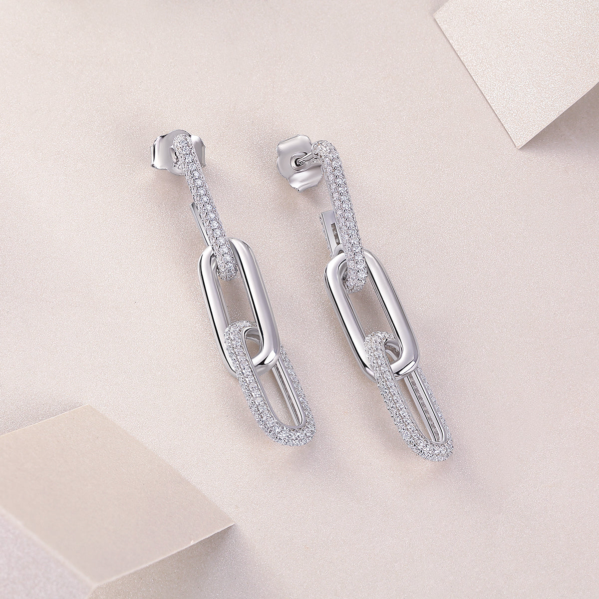 1Chain Luxury Moissanite Sterling Silver Earrings Stud Set