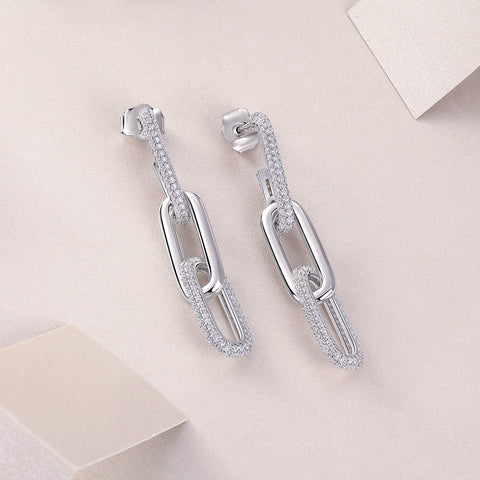 1Chain Luxury Moissanite Sterling Silver Earrings Stud Set