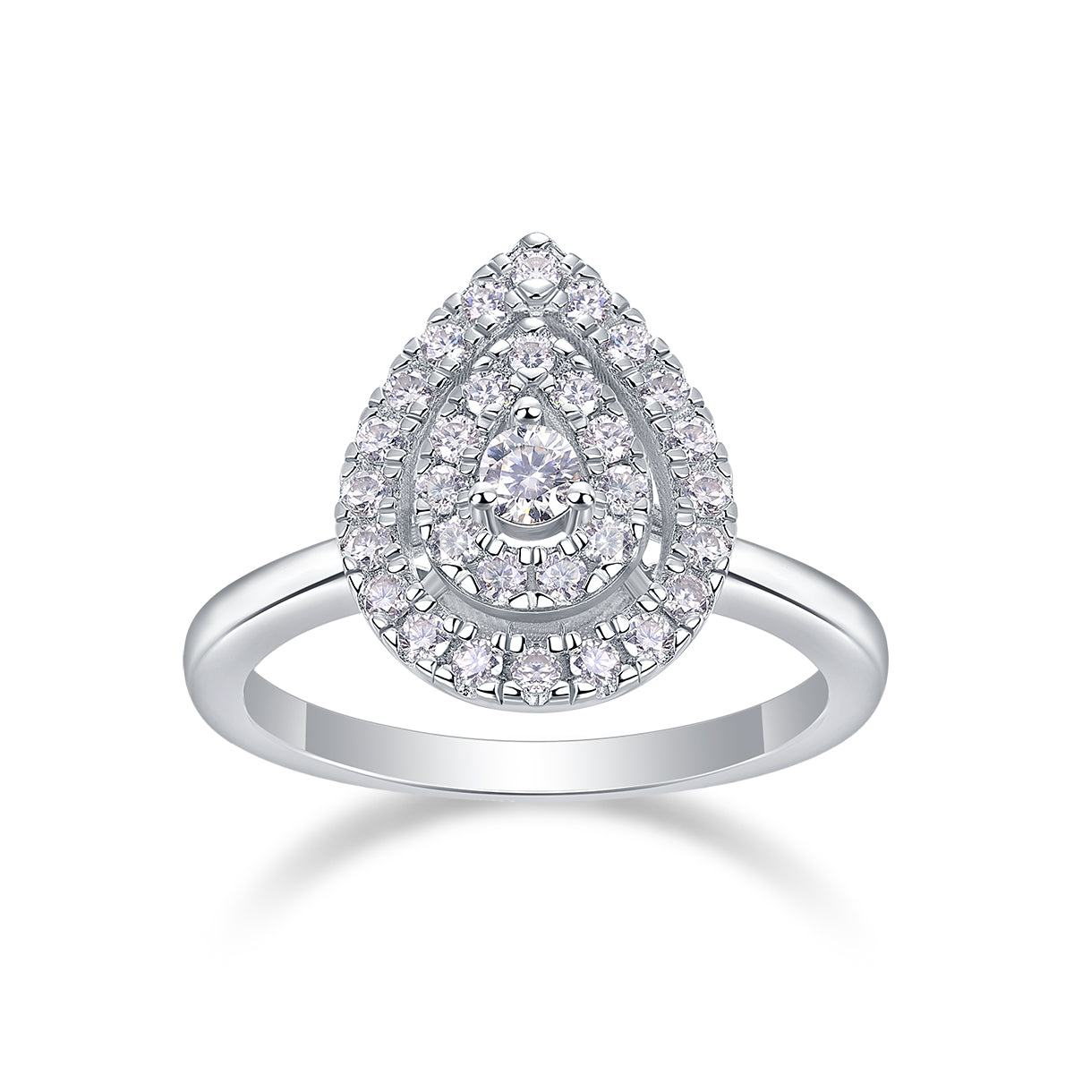 Luxury S925 Silver Moissanite Rings Set Large Sparkling Fashion Jewelry