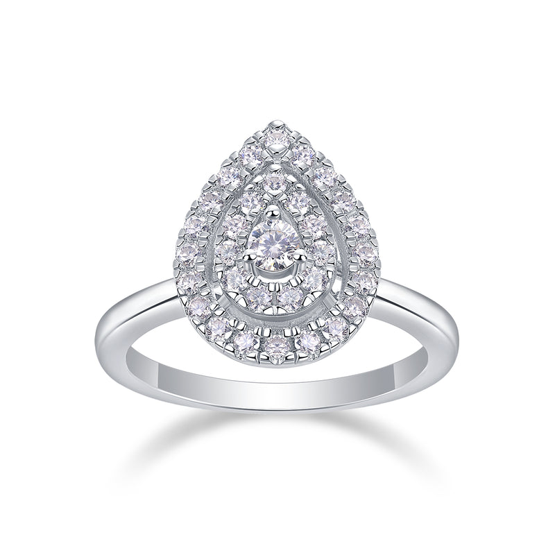 Luxury S925 Silver Moissanite Rings Set Large Sparkling Fashion Jewelry - 1