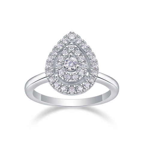 Luxury S925 Silver Moissanite Rings Set Large Sparkling Fashion Jewelry