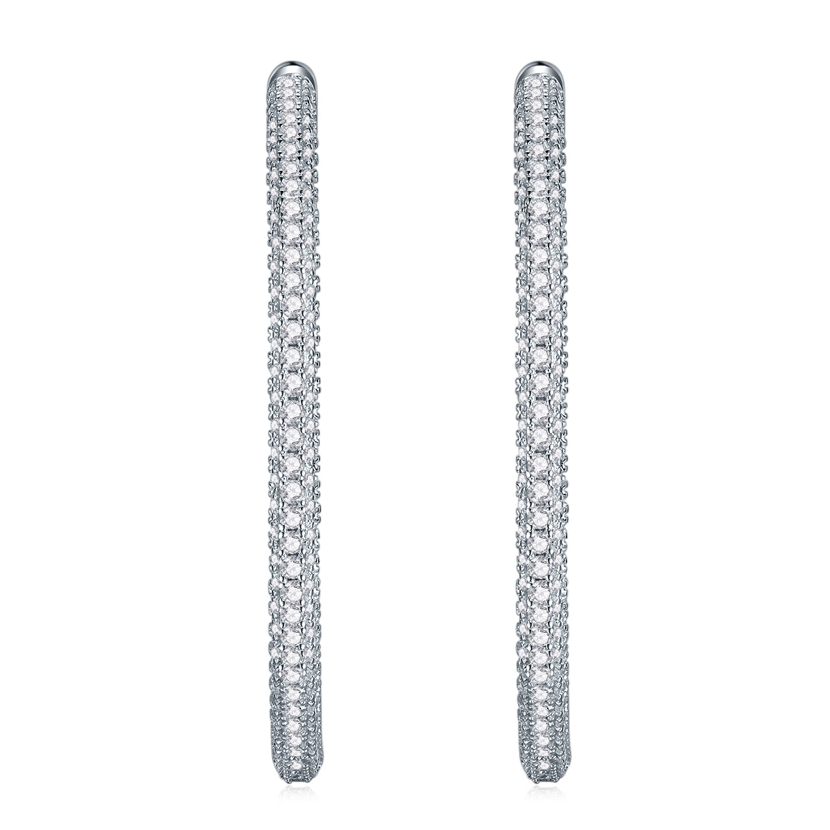 S925 Silver Moissanite Hoop Earrings Luxury Fashion Diamond Studs