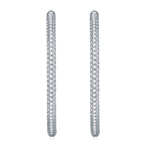 S925 Silver Moissanite Hoop Earrings Luxury Fashion Diamond Studs