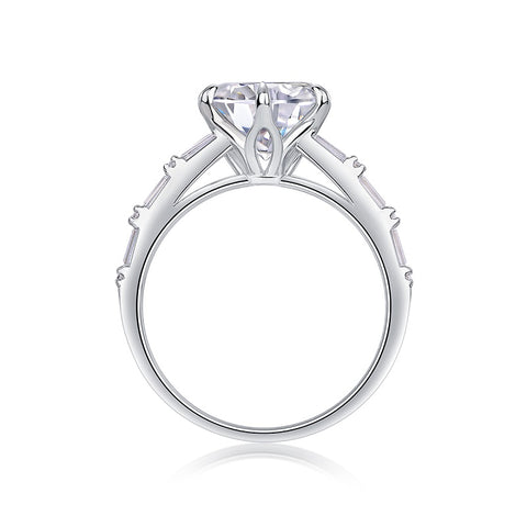 1Vanilla 3-Carat Moissanite S925 Sterling Silver Ring Set Modern Elegant Fine Jewelry