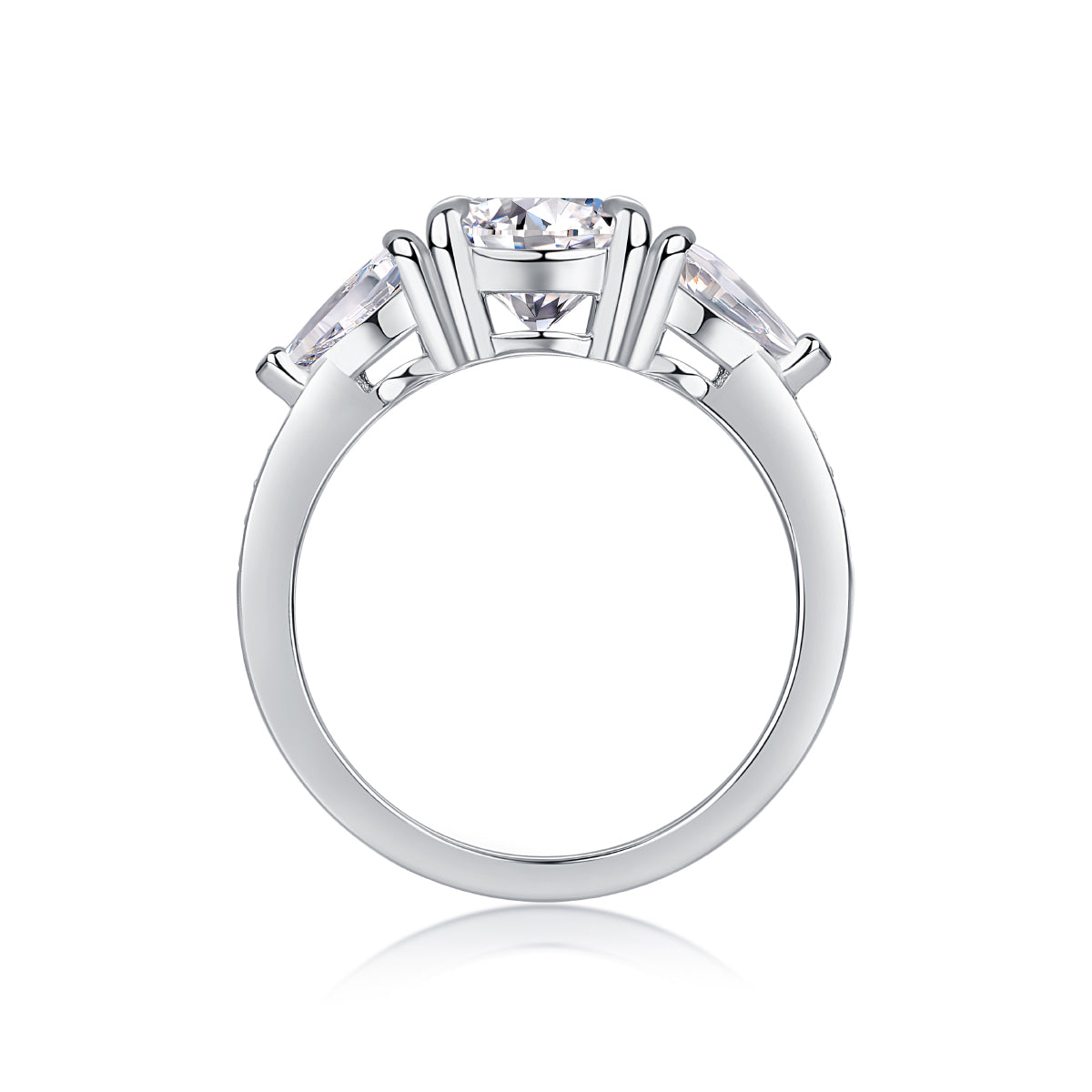 2 Carat Moissanite Silver Ring Luxury Fine Jewelry