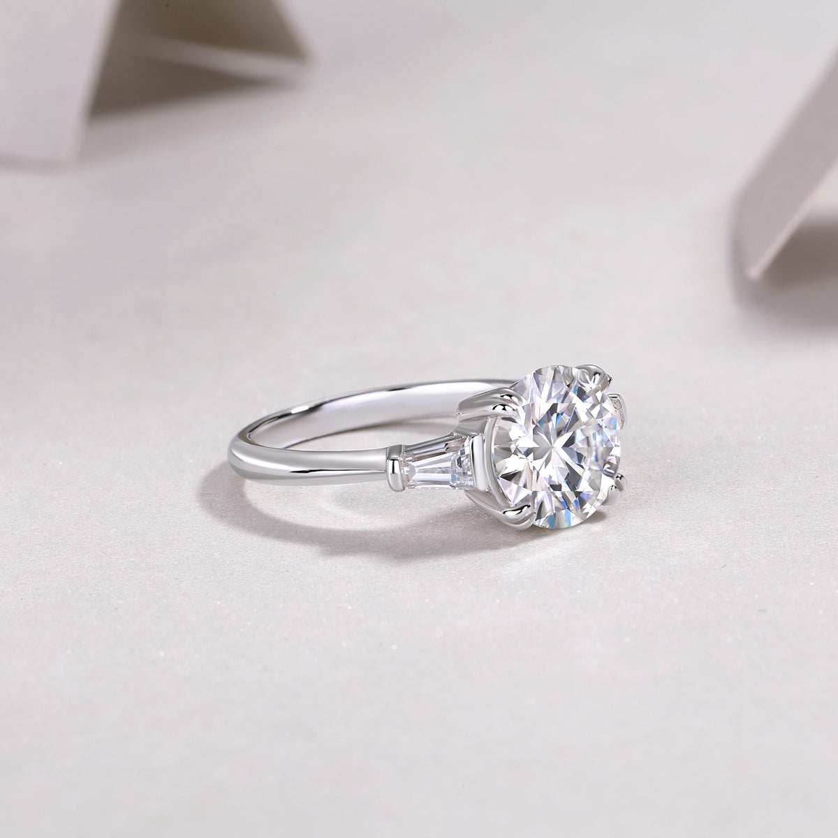 3-Carat Moissanite S925 Sterling Silver Ring Fashion Jewelry