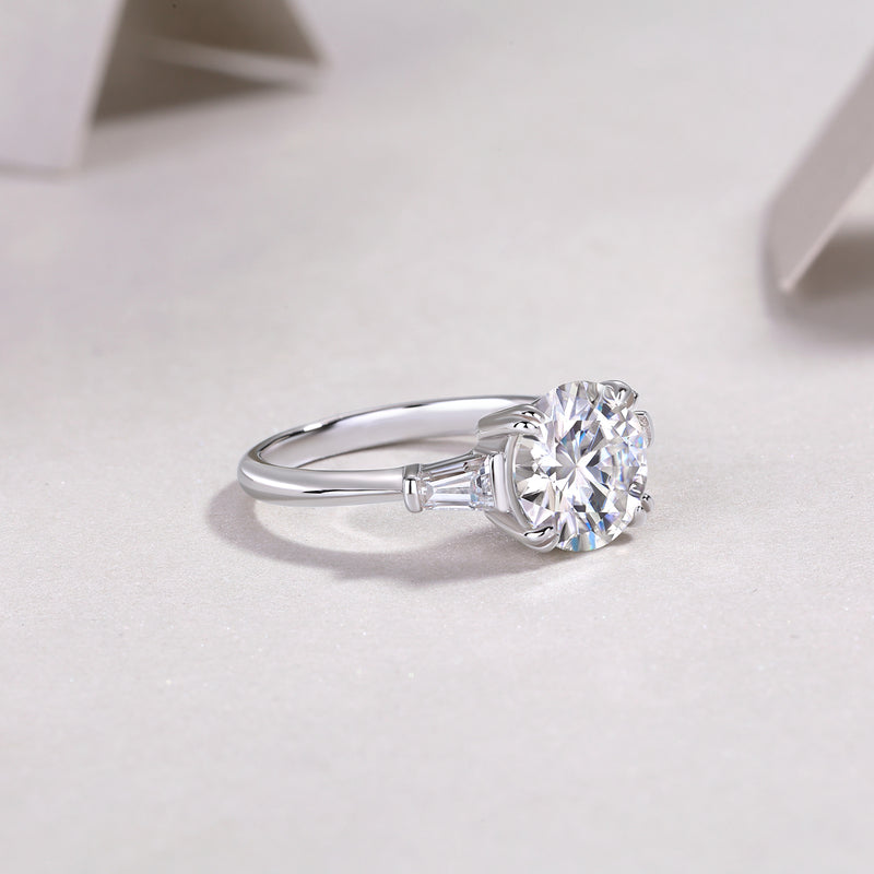 3-Carat Moissanite S925 Sterling Silver Ring Modern Elegant Design - 6