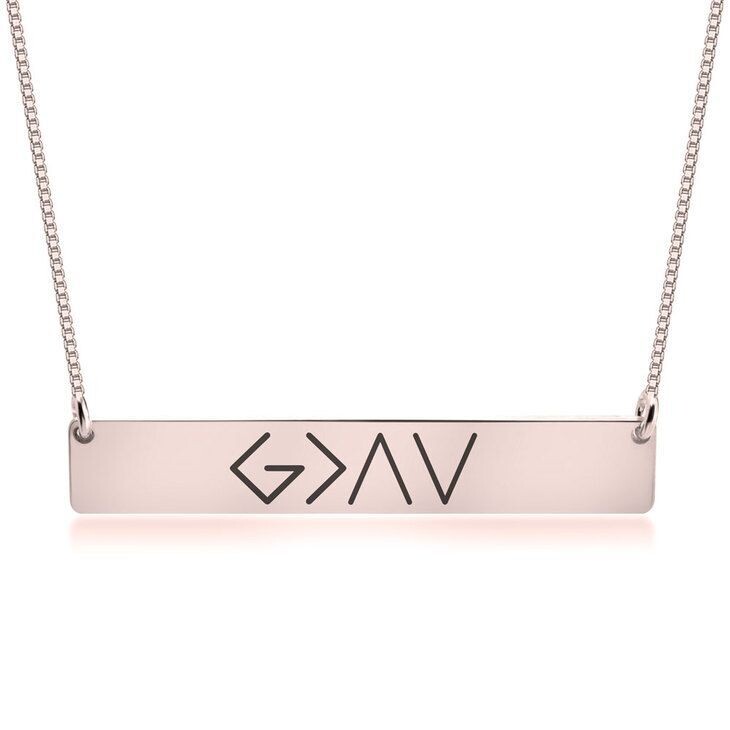 Minimalist Horizontal Bar Pendant Necklace for Women