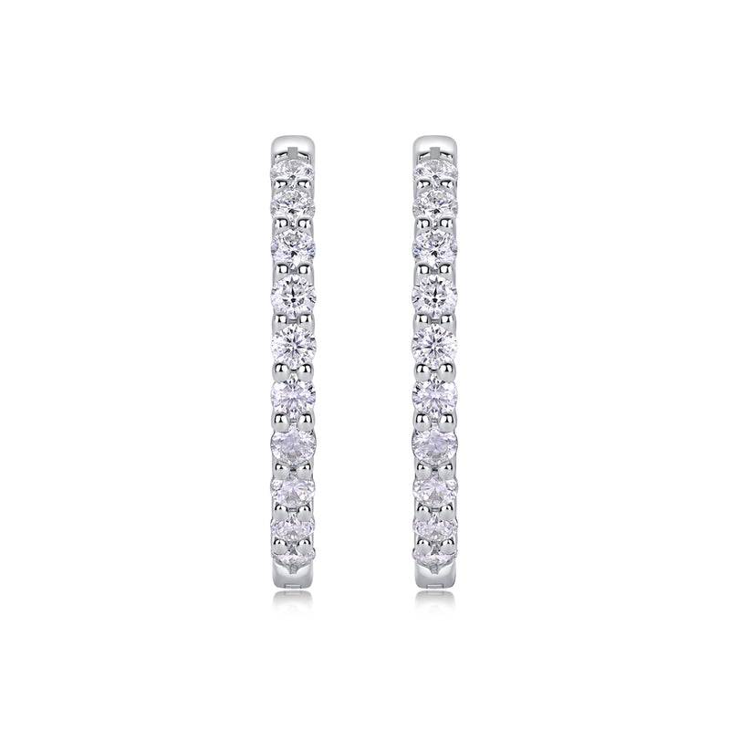 Luxury Moissanite Stud Earrings in S925 Silver Elegant Hoop Design - 2