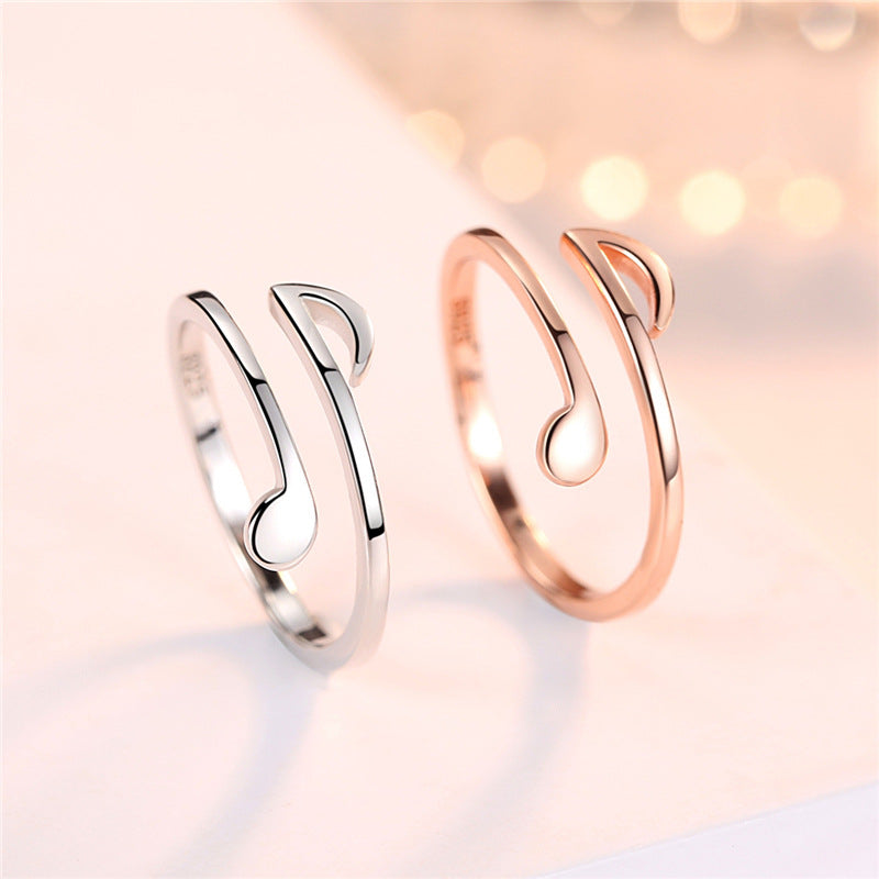 Adjustable Copper Music Note Rings for Women - 2