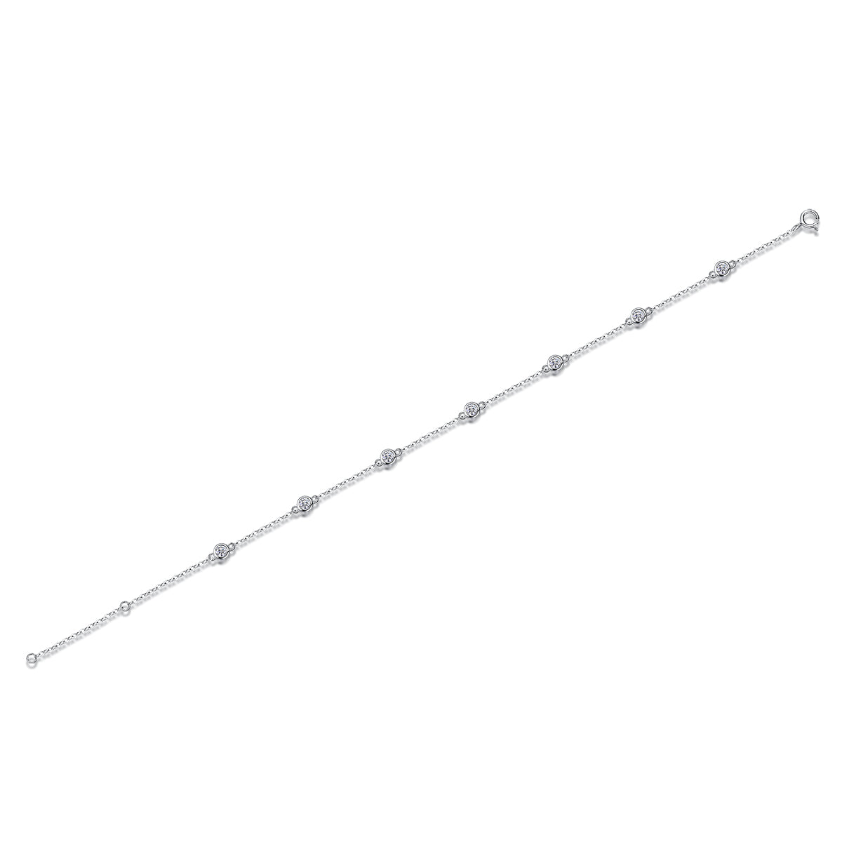 S925 Silver Moissanite Bracelet Luxury Fashion Delicate Chain