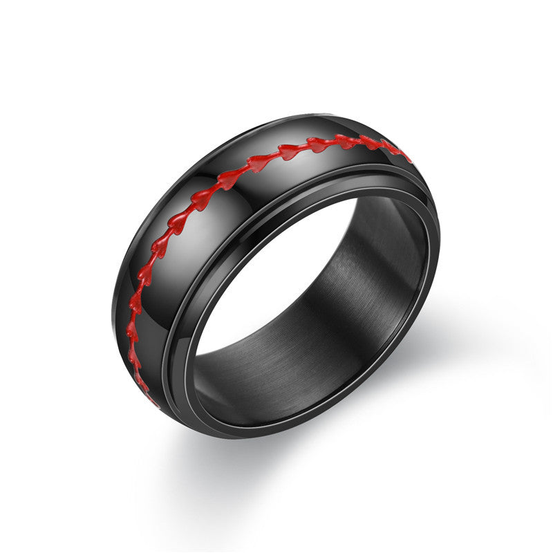 Bold Titanium Steel Ring with Roman Numerals for Men