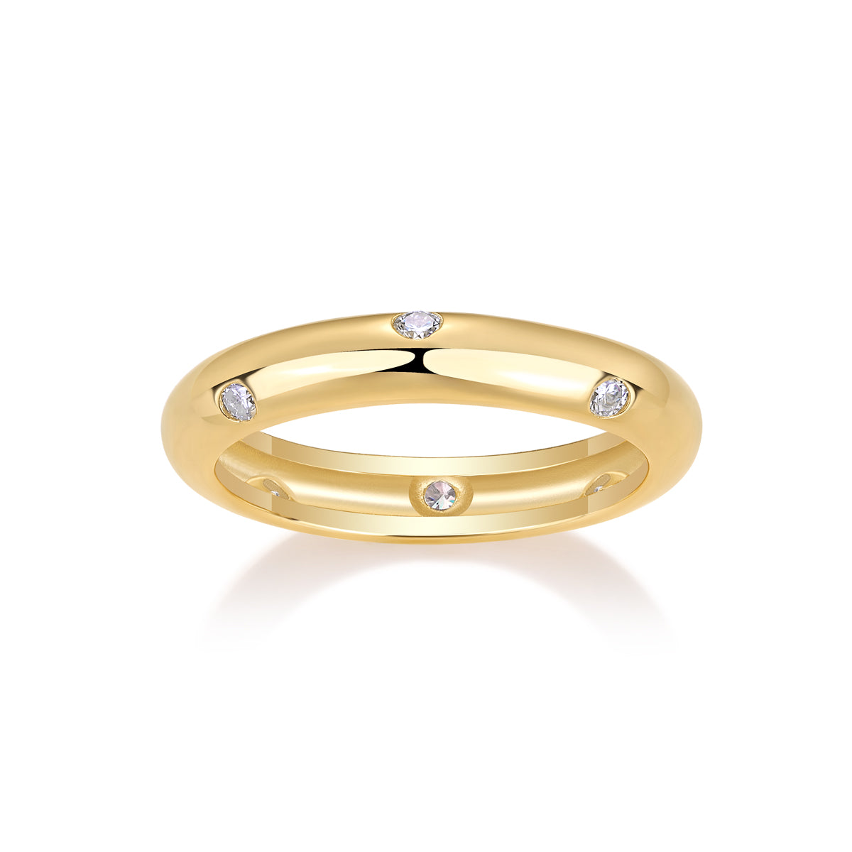 Starry Moissanite Silver Ring Wedding Band Elegant Fashion Jewelry