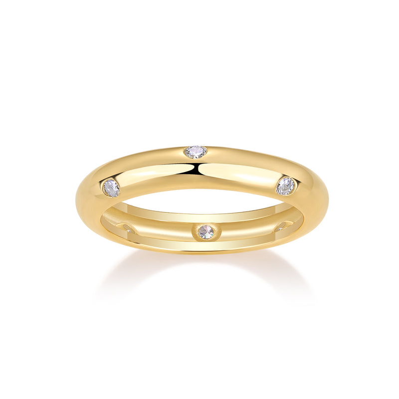 Starry Moissanite Silver Ring Wedding Band Elegant Fashion Jewelry - 5