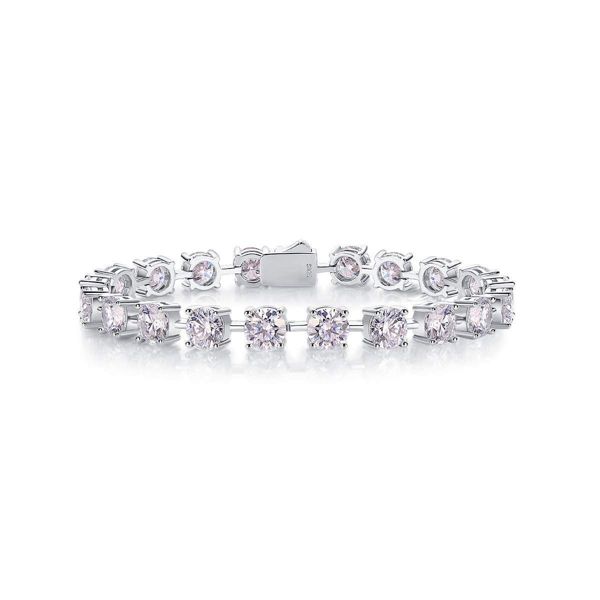 Luxury S925 Silver Moissanite Tennis Bracelet Elegant Sparkling Design