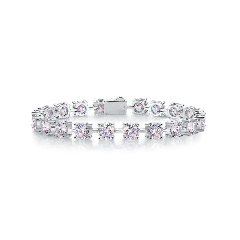 Luxury S925 Silver Moissanite Tennis Bracelet Elegant Sparkling Design - 3
