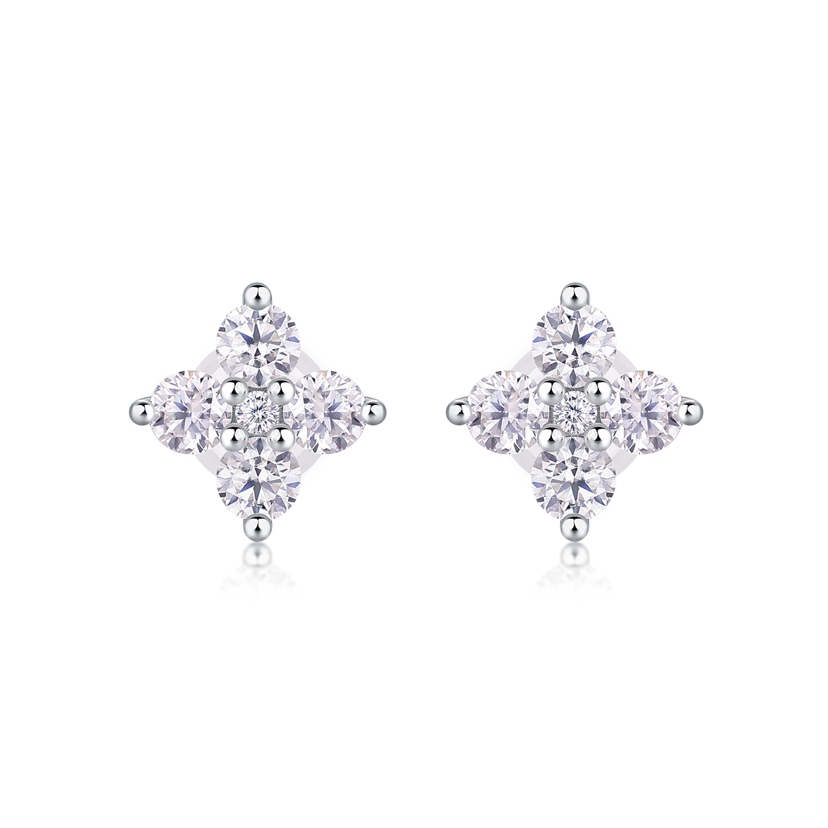 S925 Sterling Silver Moissanite Stud Earrings Fashion Jewelry Set