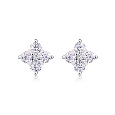 S925 Sterling Silver Moissanite Stud Earrings Fashion Jewelry Set