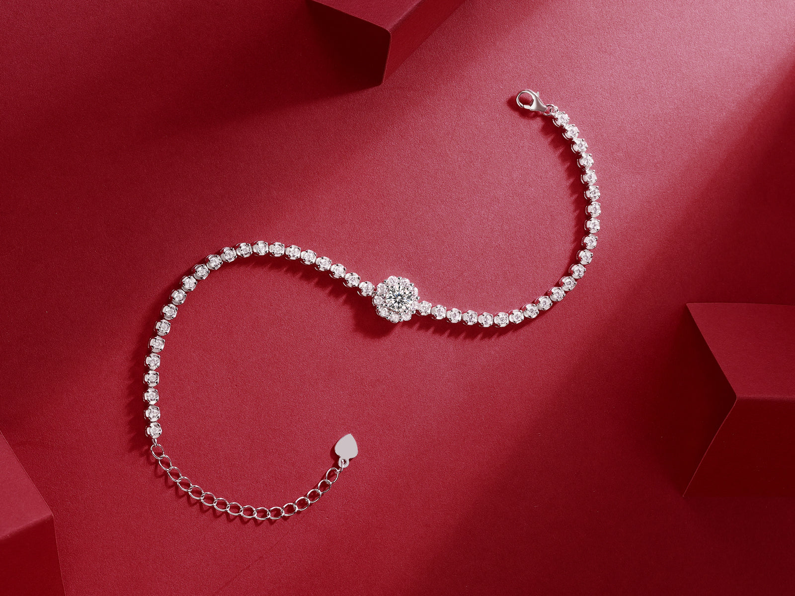 S925 Silver Moissanite Tennis Bracelet Luxury Fashion Jewelry