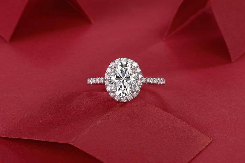 Audrey Large Egg-Shaped Moissanite Sterling Silver Ring S925 Modern Elegant Fine Jewelry - 5