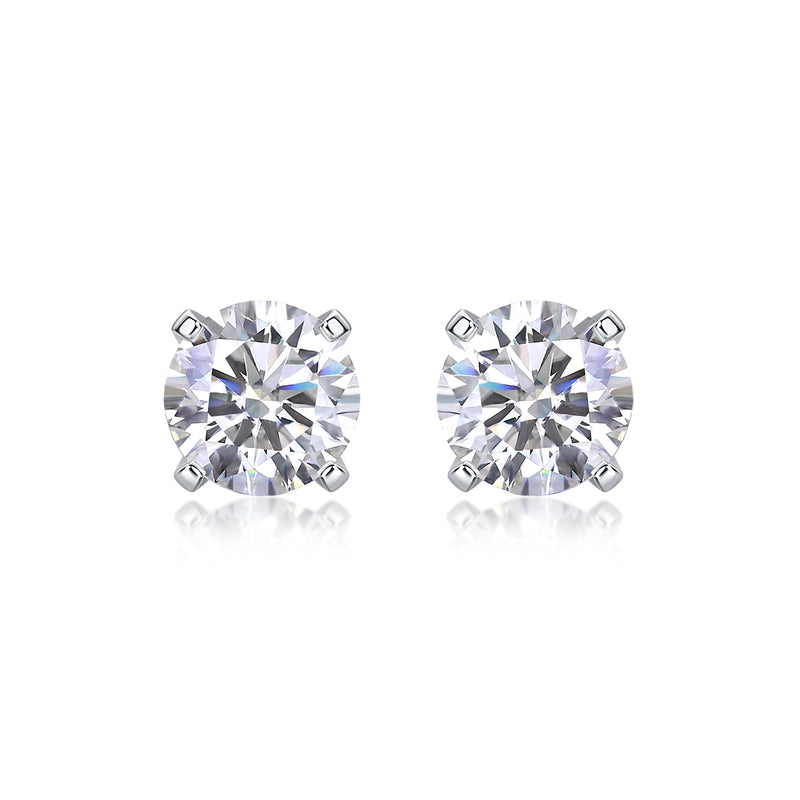 Luxury Moissanite Stud Earrings in S925 Silver - 3