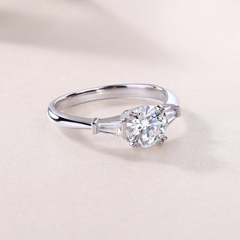 Classic Moissanite Wedding Ring Set in S925 Silver - 5